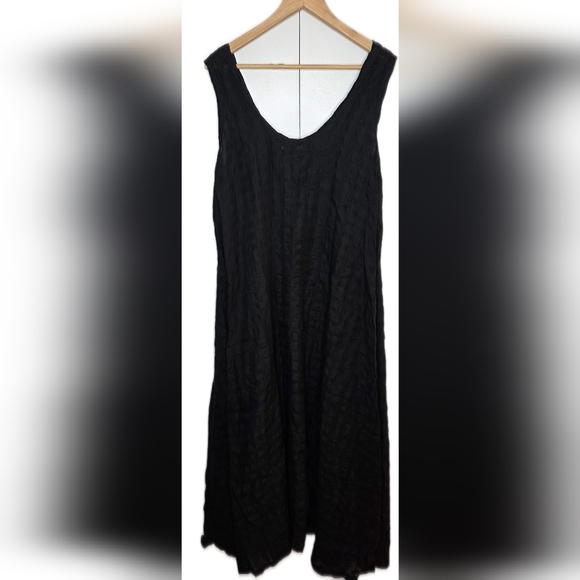 Alison Wonderland Black Linen/ Viscose Dress. Sleeveless, Long. Lg. Almost New - Picture 2 of 10